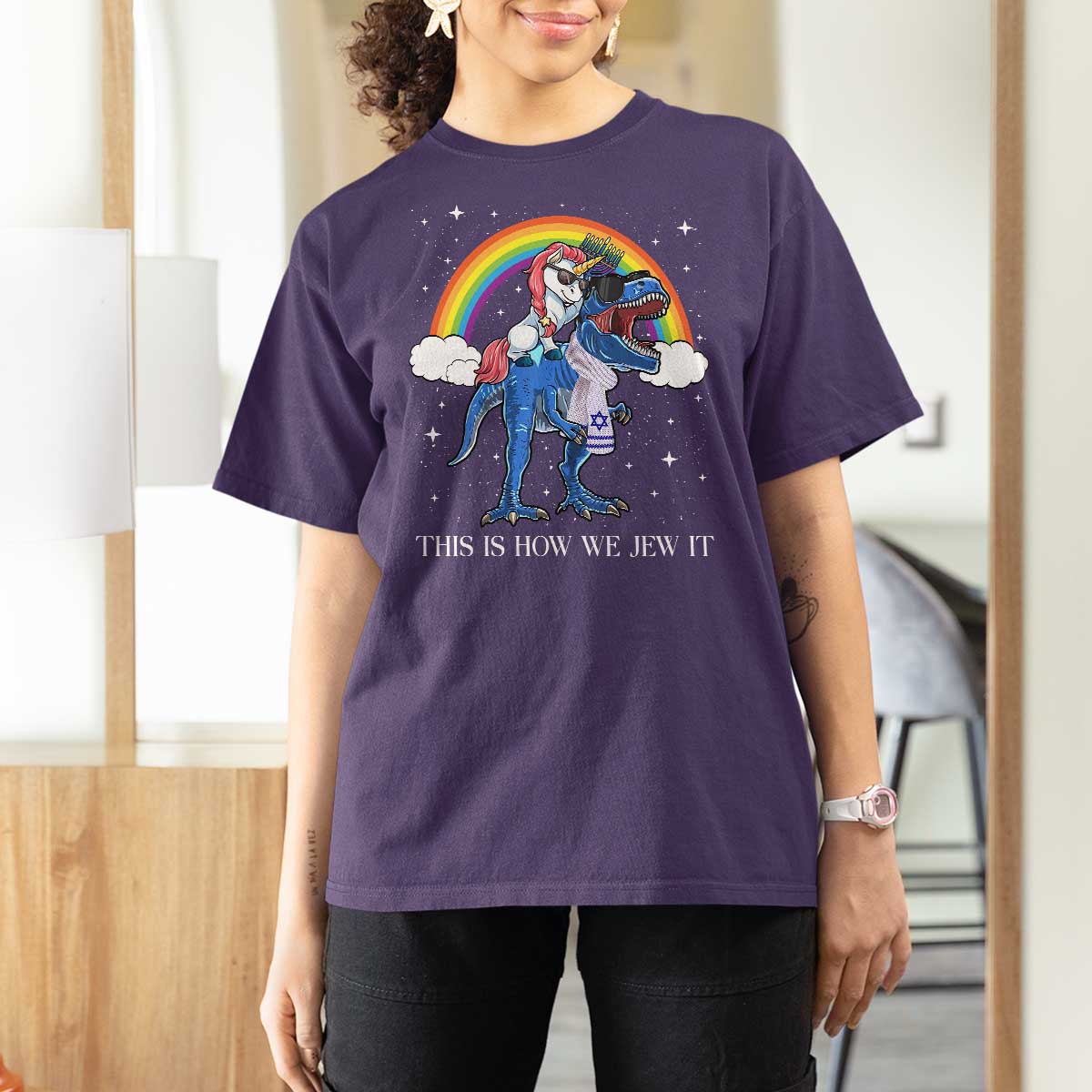 Funny Hanukkah T Shirt For Women Jewnicorn This Is How We Jew It - Wonder Print Shop