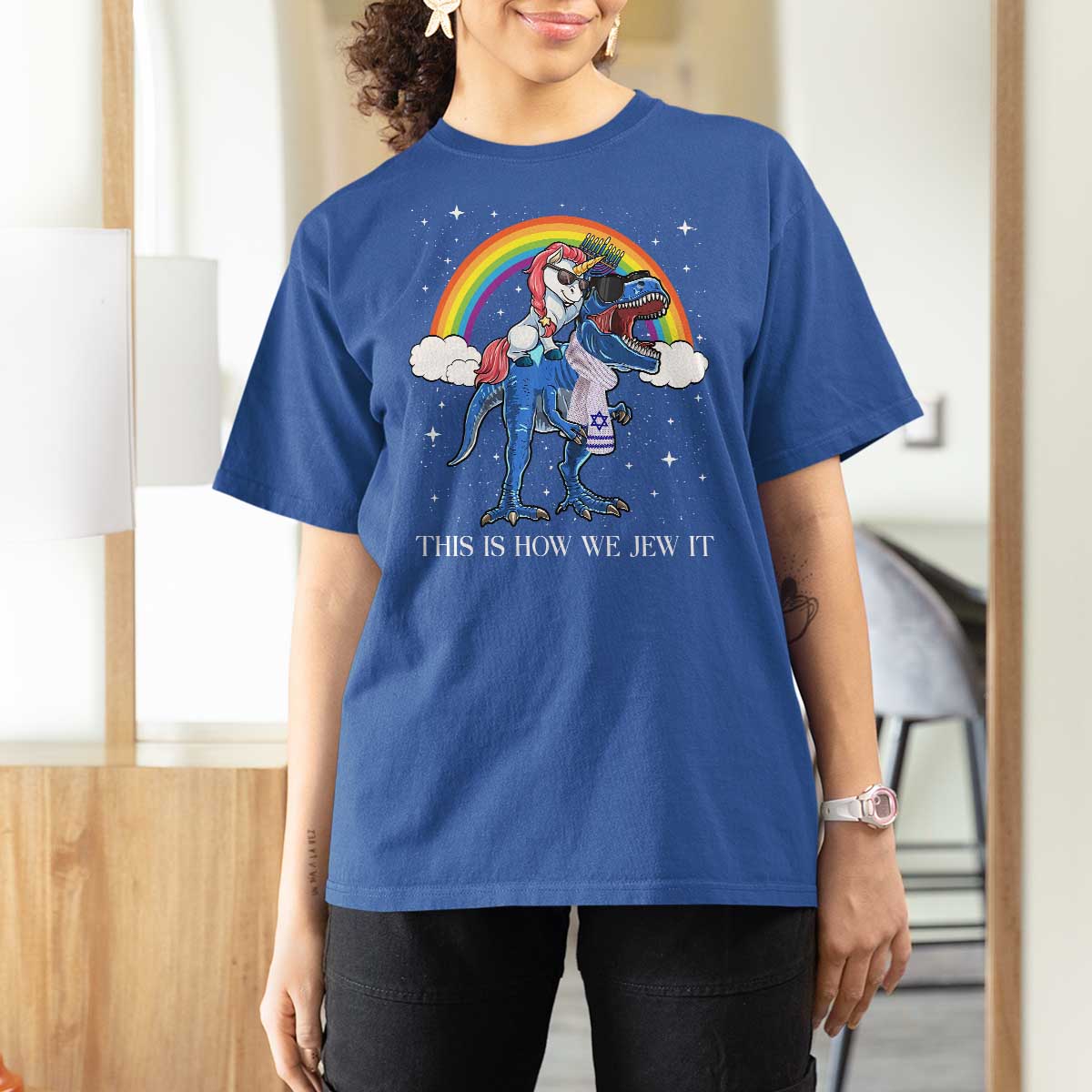 Funny Hanukkah T Shirt For Women Jewnicorn This Is How We Jew It - Wonder Print Shop