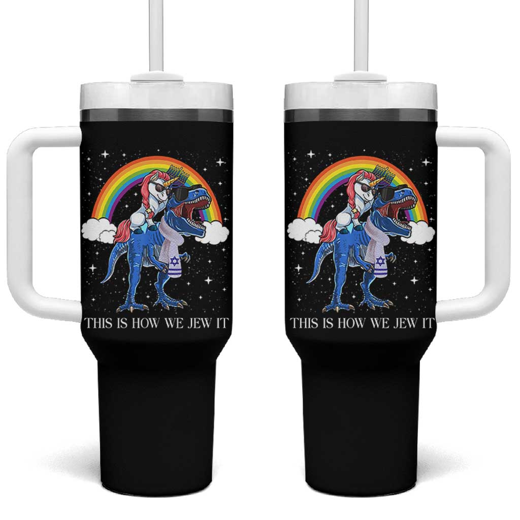 Funny Hanukkah Tumbler With Handle Jewnicorn This Is How We Jew It - Wonder Print Shop