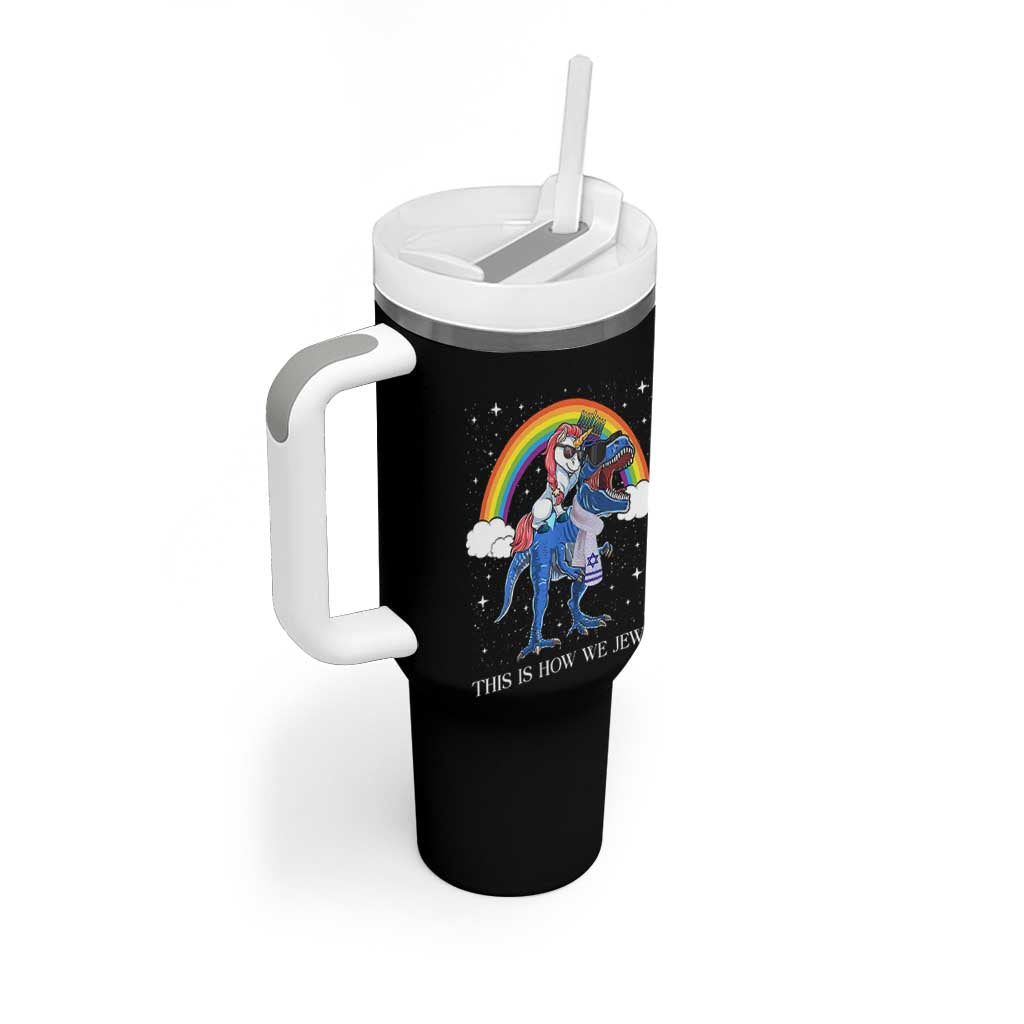 Funny Hanukkah Tumbler With Handle Jewnicorn This Is How We Jew It - Wonder Print Shop