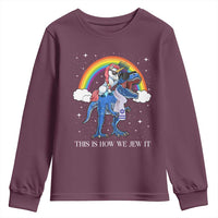 Funny Hanukkah Youth Sweatshirt Jewnicorn This Is How We Jew It - Wonder Print Shop