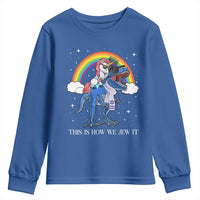 Funny Hanukkah Youth Sweatshirt Jewnicorn This Is How We Jew It - Wonder Print Shop