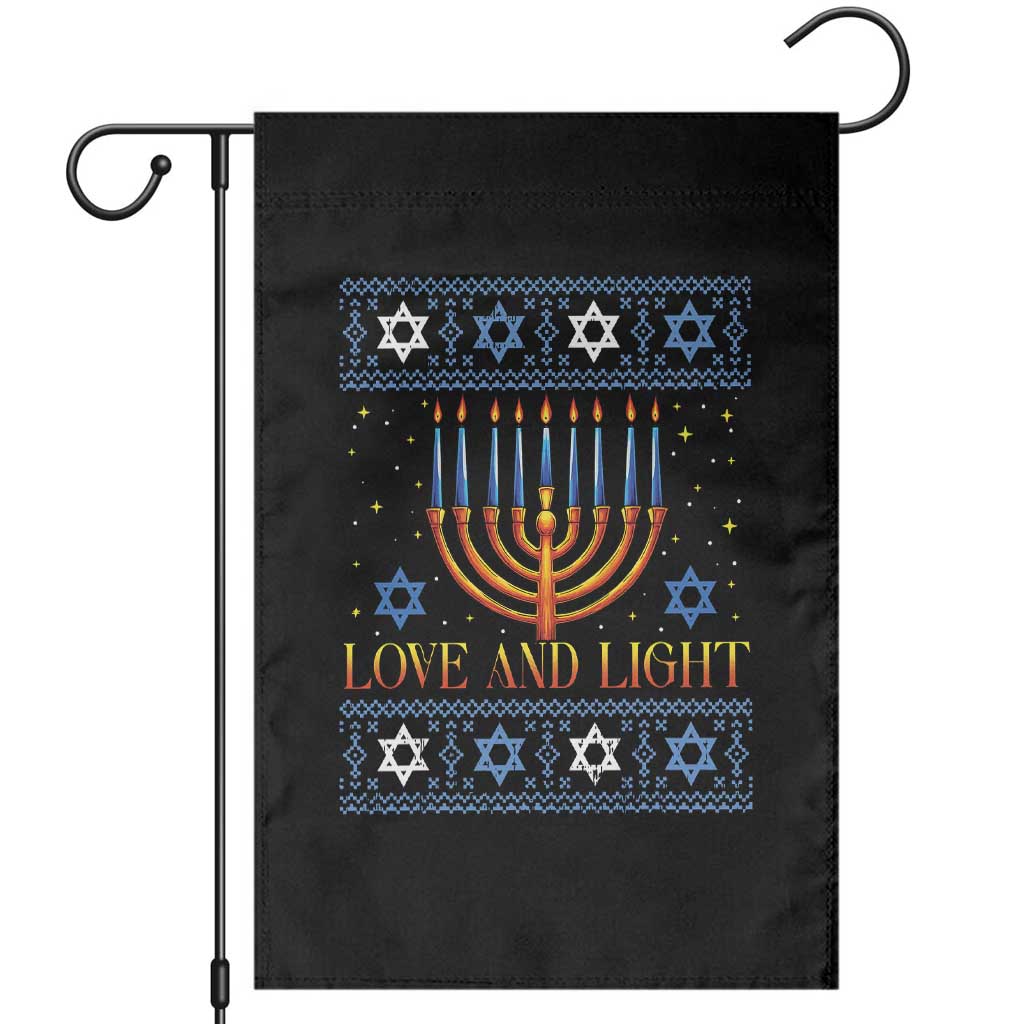 Ugly Hanukkah Garden Flag Love and Light Jew Menorah Jewish Chanukah - Wonder Print Shop
