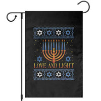 Ugly Hanukkah Garden Flag Love and Light Jew Menorah Jewish Chanukah - Wonder Print Shop