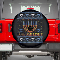 Ugly Hanukkah Spare Tire Cover Love and Light Jew Menorah Jewish Chanukah - Wonder Print Shop