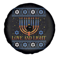 Ugly Hanukkah Spare Tire Cover Love and Light Jew Menorah Jewish Chanukah - Wonder Print Shop
