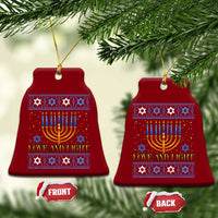 Ugly Hanukkah Ceramic Ornament Love and Light Jew Menorah Jewish Chanukah - Wonder Print Shop