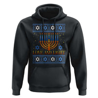 Ugly Hanukkah Hoodie Love and Light Jew Menorah Jewish Chanukah - Wonder Print Shop