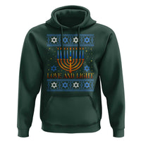 Ugly Hanukkah Hoodie Love and Light Jew Menorah Jewish Chanukah - Wonder Print Shop