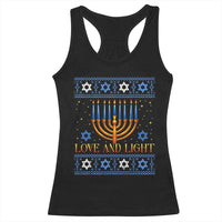 Ugly Hanukkah Racerback Tank Top Love and Light Jew Menorah Jewish Chanukah - Wonder Print Shop