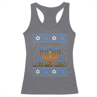 Ugly Hanukkah Racerback Tank Top Love and Light Jew Menorah Jewish Chanukah - Wonder Print Shop