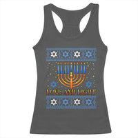 Ugly Hanukkah Racerback Tank Top Love and Light Jew Menorah Jewish Chanukah - Wonder Print Shop