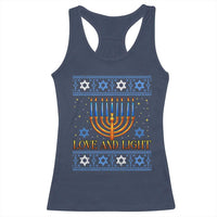 Ugly Hanukkah Racerback Tank Top Love and Light Jew Menorah Jewish Chanukah - Wonder Print Shop