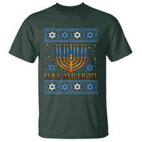 Ugly Hanukkah T Shirt Love and Light Jew Menorah Jewish Chanukah - Wonder Print Shop