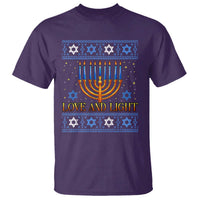 Ugly Hanukkah T Shirt Love and Light Jew Menorah Jewish Chanukah - Wonder Print Shop