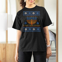 Ugly Hanukkah T Shirt For Women Love and Light Jew Menorah Jewish Chanukah - Wonder Print Shop