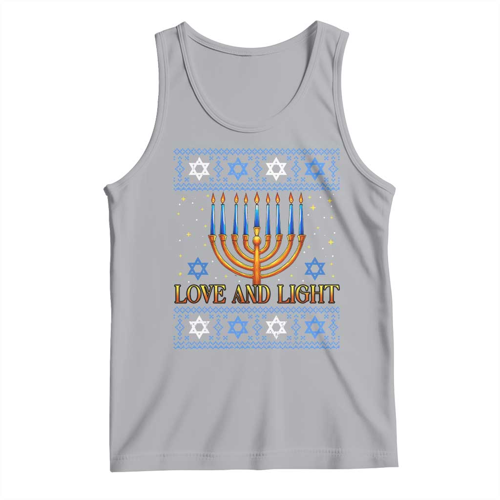 Ugly Hanukkah Tank Top Love and Light Jew Menorah Jewish Chanukah - Wonder Print Shop