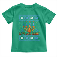 Ugly Hanukkah Toddler T Shirt Love and Light Jew Menorah Jewish Chanukah - Wonder Print Shop