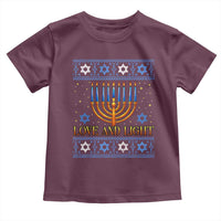 Ugly Hanukkah Toddler T Shirt Love and Light Jew Menorah Jewish Chanukah - Wonder Print Shop