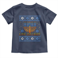 Ugly Hanukkah Toddler T Shirt Love and Light Jew Menorah Jewish Chanukah - Wonder Print Shop