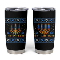 Ugly Hanukkah Tumbler Cup Love and Light Jew Menorah Jewish Chanukah - Wonder Print Shop