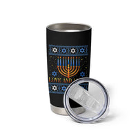 Ugly Hanukkah Tumbler Cup Love and Light Jew Menorah Jewish Chanukah - Wonder Print Shop