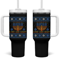 Ugly Hanukkah Tumbler With Handle Love and Light Jew Menorah Jewish Chanukah - Wonder Print Shop