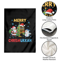 Merry Chrismukkah Garden Flag Happy Christmas Hanukkah Jewish Santa Snowman - Wonder Print Shop