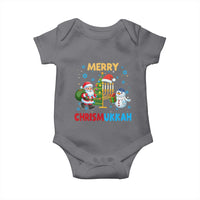 Merry Chrismukkah Baby Onesie Happy Christmas Hanukkah Jewish Santa Snowman - Wonder Print Shop