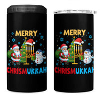 Merry Chrismukkah 4 in 1 Can Cooler Tumbler Happy Christmas Hanukkah Jewish Santa Snowman - Wonder Print Shop