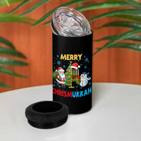 Merry Chrismukkah 4 in 1 Can Cooler Tumbler Happy Christmas Hanukkah Jewish Santa Snowman - Wonder Print Shop