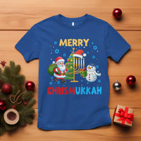 Merry Chrismukkah T Shirt Happy Christmas Hanukkah Jewish Santa Snowman - Wonder Print Shop