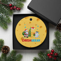 Merry Chrismukkah Ceramic Ornament Happy Christmas Hanukkah Jewish Santa Snowman - Wonder Print Shop
