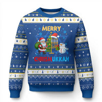 Merry Chrismukkah Hanukkah Ugly Sweater Happy Christmas Hanukkah Jewish Santa Snowman - Wonder Print Shop