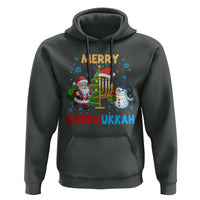 Merry Chrismukkah Hoodie Happy Christmas Hanukkah Jewish Santa Snowman - Wonder Print Shop