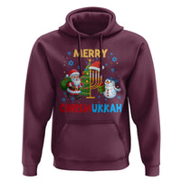 Merry Chrismukkah Hoodie Happy Christmas Hanukkah Jewish Santa Snowman - Wonder Print Shop