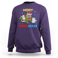 Merry Chrismukkah Sweatshirt Happy Christmas Hanukkah Jewish Santa Snowman - Wonder Print Shop