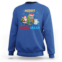 Merry Chrismukkah Sweatshirt Happy Christmas Hanukkah Jewish Santa Snowman - Wonder Print Shop