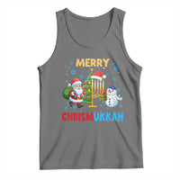 Merry Chrismukkah Tank Top Happy Christmas Hanukkah Jewish Santa Snowman - Wonder Print Shop