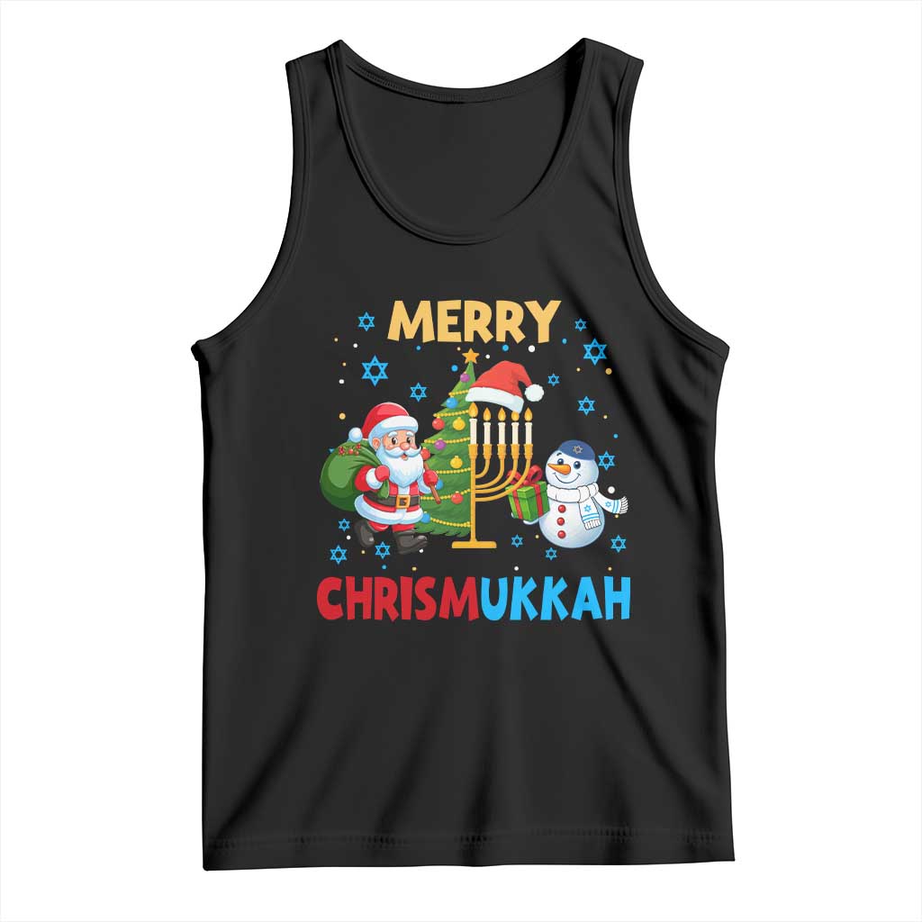 Merry Chrismukkah Tank Top Happy Christmas Hanukkah Jewish Santa Snowman - Wonder Print Shop