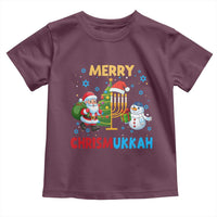 Merry Chrismukkah Toddler T Shirt Happy Christmas Hanukkah Jewish Santa Snowman - Wonder Print Shop