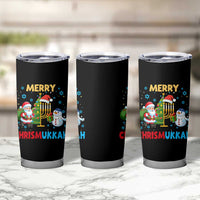 Merry Chrismukkah Tumbler Cup Happy Christmas Hanukkah Jewish Santa Snowman - Wonder Print Shop