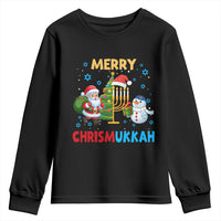 Merry Chrismukkah Youth Sweatshirt Happy Christmas Hanukkah Jewish Santa Snowman - Wonder Print Shop