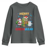 Merry Chrismukkah Youth Sweatshirt Happy Christmas Hanukkah Jewish Santa Snowman - Wonder Print Shop