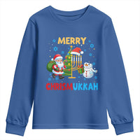 Merry Chrismukkah Youth Sweatshirt Happy Christmas Hanukkah Jewish Santa Snowman - Wonder Print Shop
