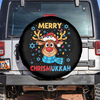Merry Chrismukkah Spare Tire Cover Jewish Happy Christmas Hanukkah Reindeer Menorah - Wonder Print Shop