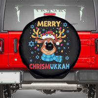 Merry Chrismukkah Spare Tire Cover Jewish Happy Christmas Hanukkah Reindeer Menorah - Wonder Print Shop