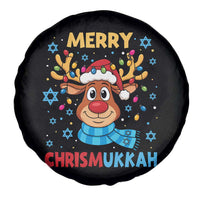 Merry Chrismukkah Spare Tire Cover Jewish Happy Christmas Hanukkah Reindeer Menorah - Wonder Print Shop