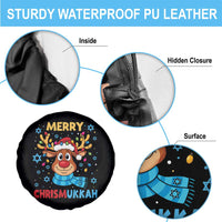 Merry Chrismukkah Spare Tire Cover Jewish Happy Christmas Hanukkah Reindeer Menorah - Wonder Print Shop