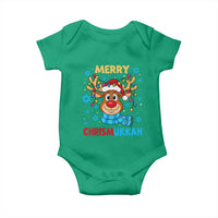 Merry Chrismukkah Baby Onesie Jewish Happy Christmas Hanukkah Reindeer Menorah - Wonder Print Shop